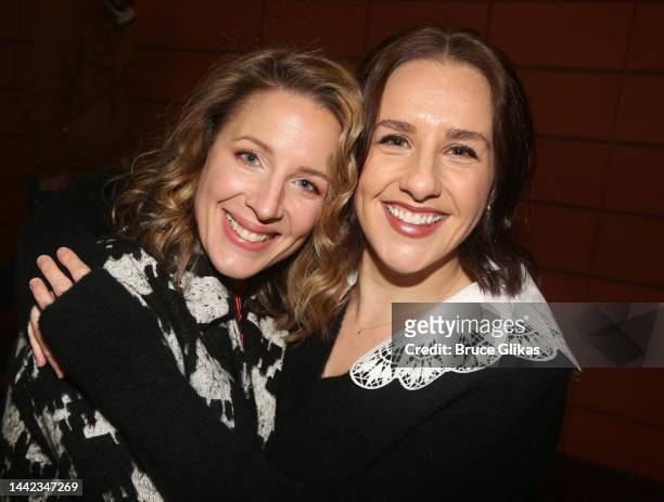 Jessie Mueller and Jeanna de Waal pose at the opening night of the new musical "& Juliet" on Broadway at The Stephen Sondheim Theatre on November 17,...