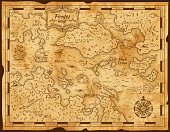 Old pirate treasure map parchment paper