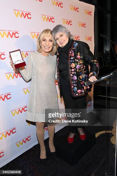 Andrea Mitchell and Robin Morgan attend the WMC 2022 Women's Media Awards at Mandarin Oriental Hotel on November 17, 2022 in New York City.