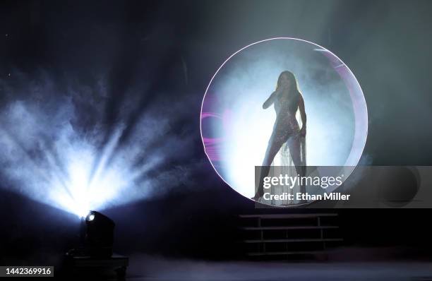 Thalía performs onstage during the 23rd Annual Latin GRAMMY Awards at Michelob ULTRA Arena on November 17, 2022 in Las Vegas, Nevada.