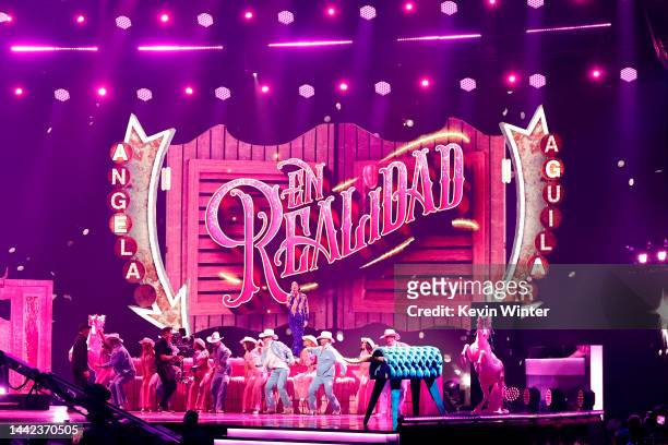 Ángela Aguilar performs onstage during The 23rd Annual Latin Grammy Awards at Michelob ULTRA Arena on November 17, 2022 in Las Vegas, Nevada.