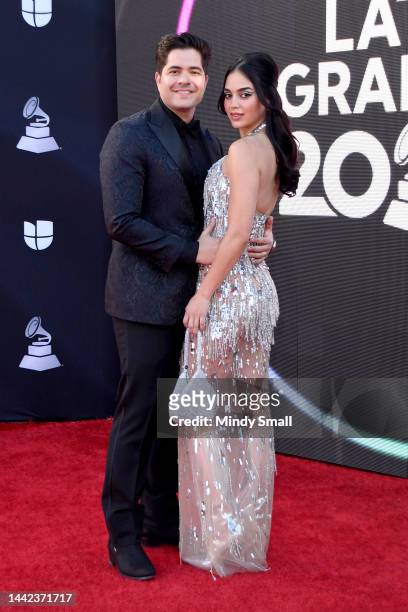 Melissa Barrera and guest attend the 23rd Annual Latin GRAMMY Awards at Michelob ULTRA Arena on November 17, 2022 in Las Vegas, Nevada.