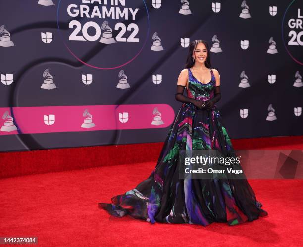 Becky G attends the red carpet during the 23rd Annual Latin GRAMMY Awards at Michelob ULTRA Arena on November 17, 2022 in Las Vegas, Nevada.