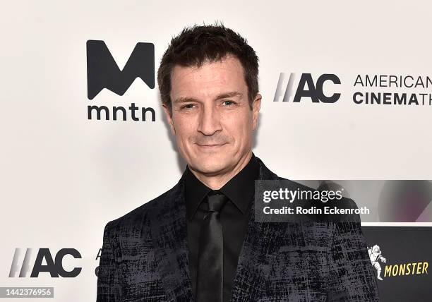 Nathan Fillion attends the 36th Annual American Cinematheque Award Ceremony honoring Ryan Reynolds at The Beverly Hilton on November 17, 2022 in...