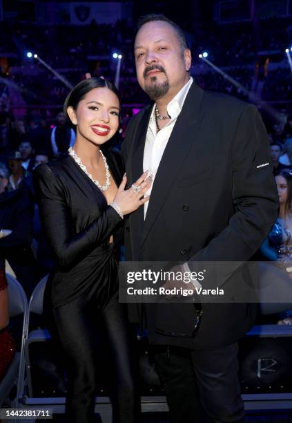 Ángela Aguilar and Pepe Aguilar attends The 23rd Annual Latin Grammy Awards at Michelob ULTRA Arena on November 17, 2022 in Las Vegas, Nevada.