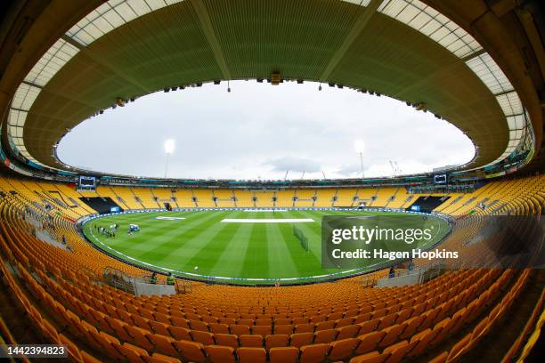 General view of Sky Stadium prior to game one of the T20 International series between New Zealand and India at Sky Stadium on November 18, 2022 in...