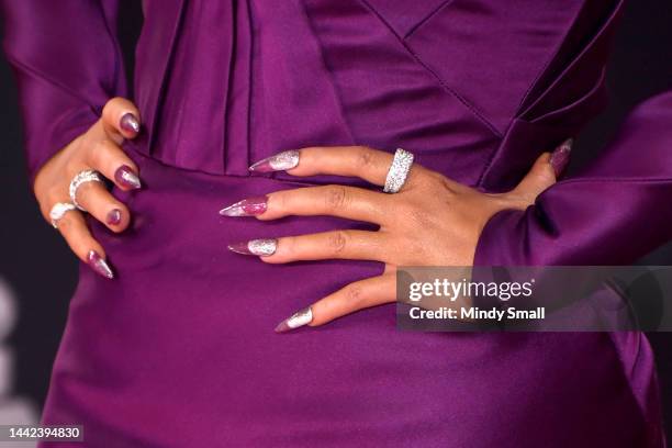 Christina Aguilera, fashion detail, attends the 23rd Annual Latin GRAMMY Awards at Michelob ULTRA Arena on November 17, 2022 in Las Vegas, Nevada.