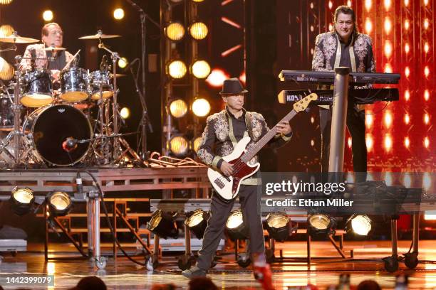 Eusebio "El Chivo" Cortez of Los Bukis performs onstage during the 23rd Annual Latin GRAMMY Awards at Michelob ULTRA Arena on November 17, 2022 in...