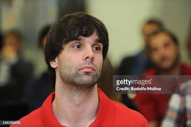 Milos Teodosic, #4 of CSKA Moscow during the Turkish Airlines Euroleague Final Four Final Presentation Press Conference at Sinan Erdem Dome on May...