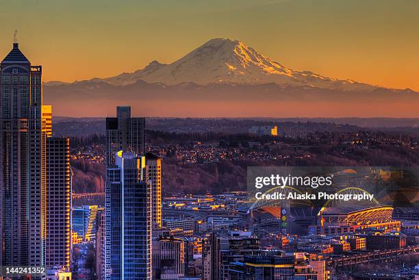 seattle - mount rainier stockfoto's en -beelden