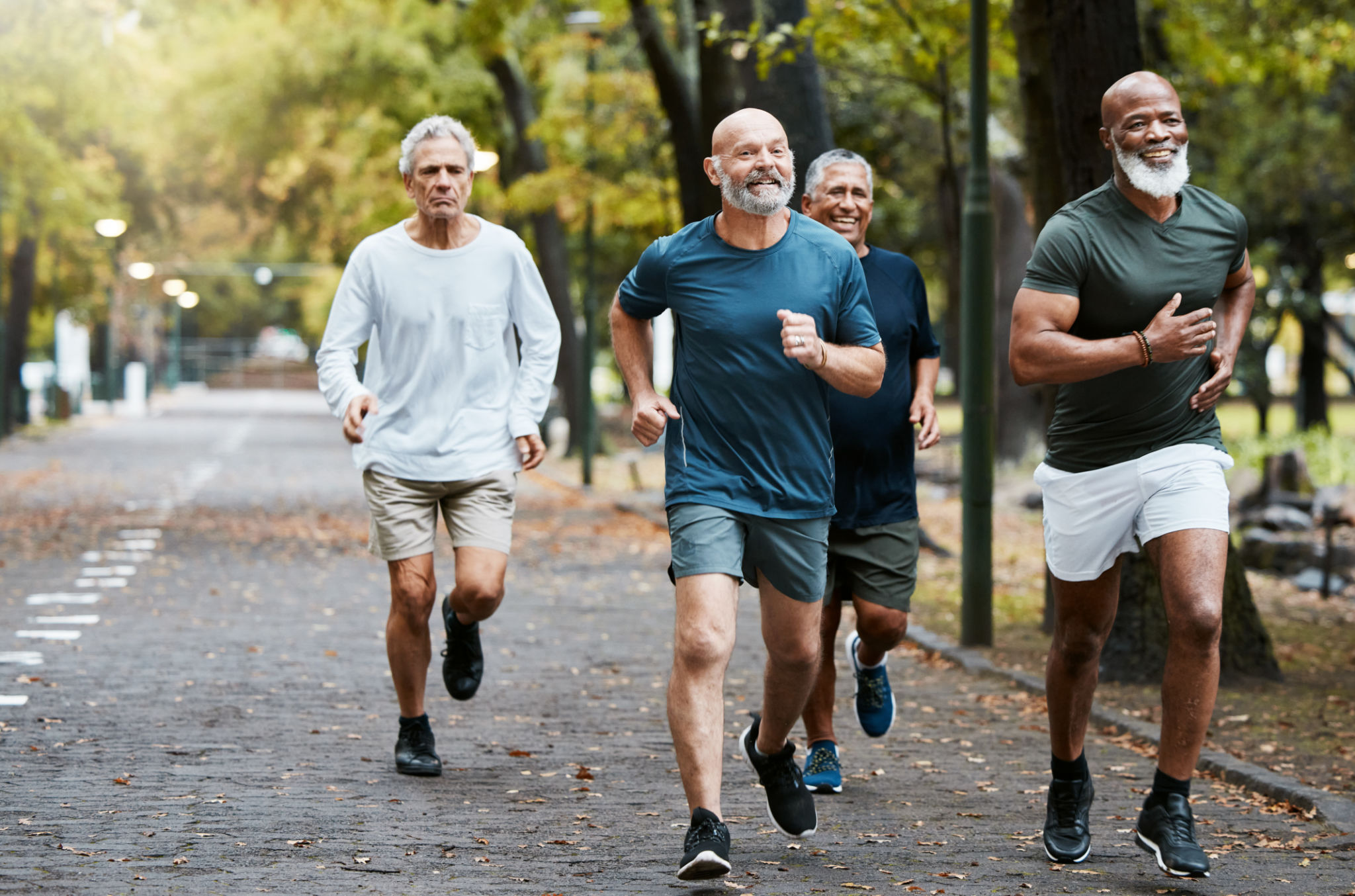 men running park