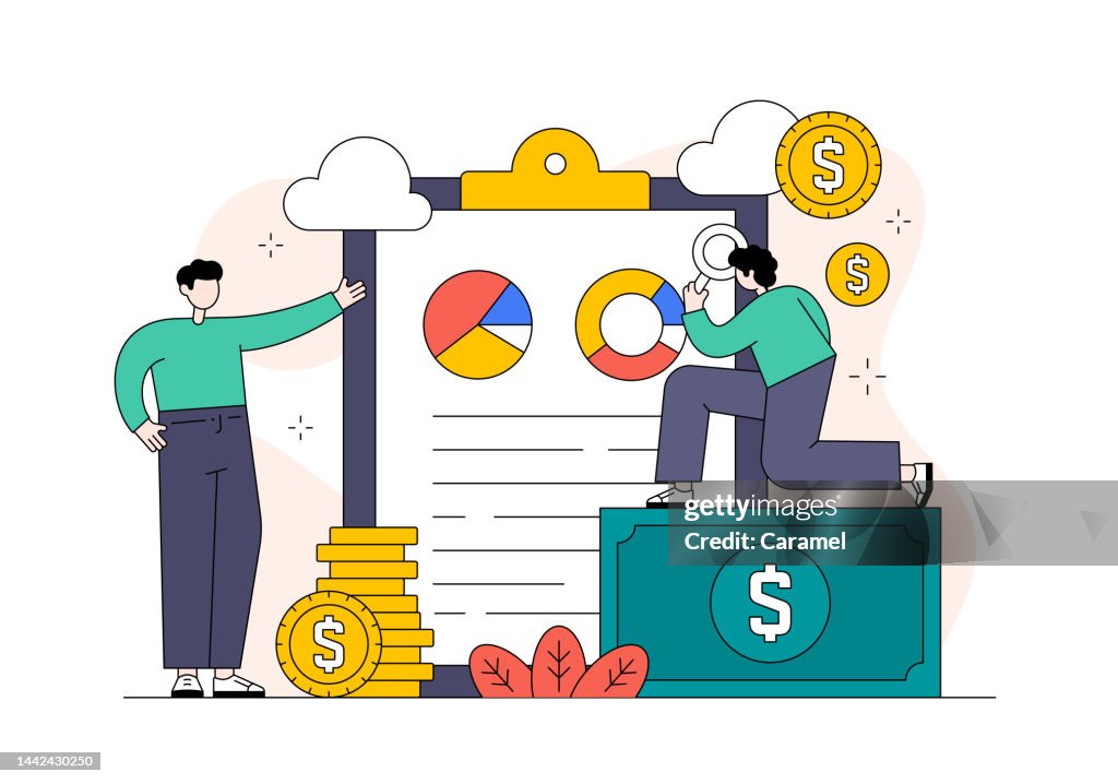 Financial Problem Research Financial Research Flat Design Vector Illustration High-Res Vector ...
