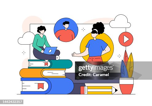 Web Conference Flat Design Vector Illustration Web Conference Flat Design Vector Illustration
