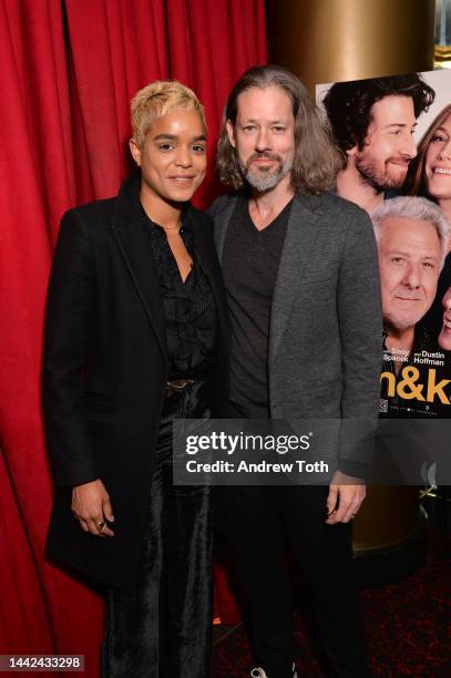 Elizabeth Ludlow and Darren Le Gallo attend the Sam & Kate Los Angeles screening at Fine Arts Theatre on November 17, 2022 in Beverly Hills,...