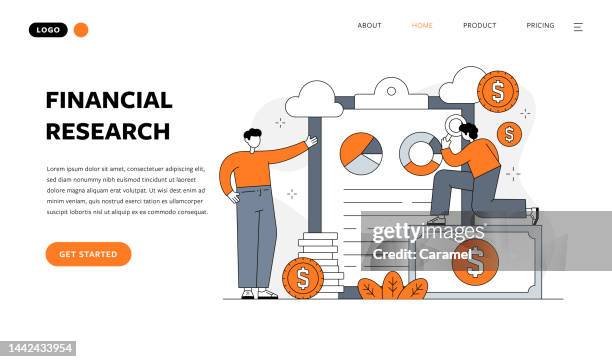 financial report flat design vector illustration - business report stock illustrations