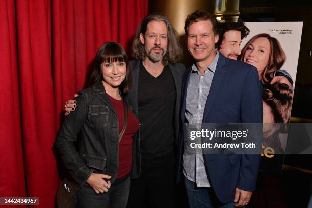 Julie Ann Emery, Darren Le Gallo and Kevin Earley attend the Sam & Kate Los Angeles screening at Fine Arts Theatre on November 17, 2022 in Beverly...
