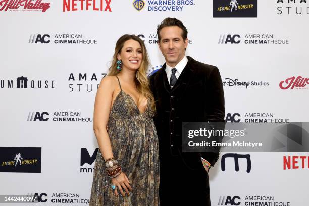 Blake Lively and Honoree Ryan Reynolds attend the 36th Annual American Cinematheque Awards at The Beverly Hilton on November 17, 2022 in Beverly...