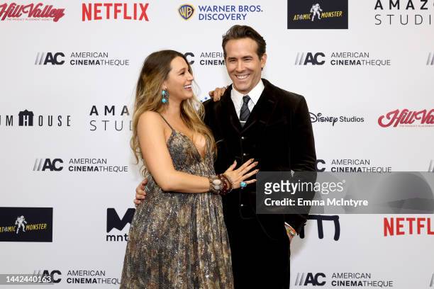 Blake Lively and Honoree Ryan Reynolds attend the 36th Annual American Cinematheque Awards at The Beverly Hilton on November 17, 2022 in Beverly...