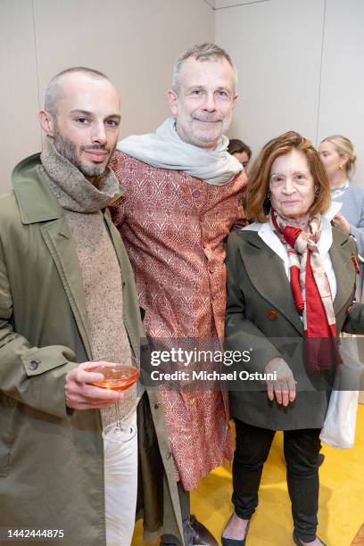 Sean Santiago, Benoist Drut and Brook Mason attend Achille Salvagni Atelier Grand Opening, Madison Avenue on November 17, 2022 in New York City.