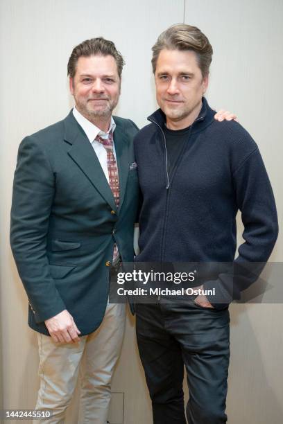 James Salomon and William Stewart attend Achille Salvagni Atelier Grand Opening, Madison Avenue on November 17, 2022 in New York City.