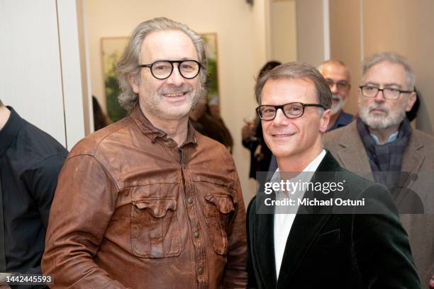 Paul Mathieu and Achille Salvagni attend Achille Salvagni Atelier Grand Opening, Madison Avenue on November 17, 2022 in New York City.