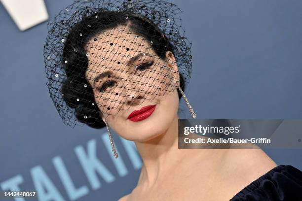 Dita Von Teese attends the Los Angeles Premiere of "Women Talking" at Samuel Goldwyn Theater on November 17, 2022 in Beverly Hills, California.