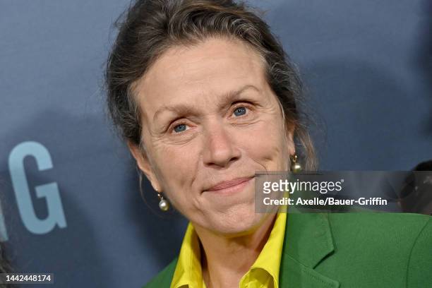 Frances McDormand attends the Los Angeles Premiere of "Women Talking" at Samuel Goldwyn Theater on November 17, 2022 in Beverly Hills, California.