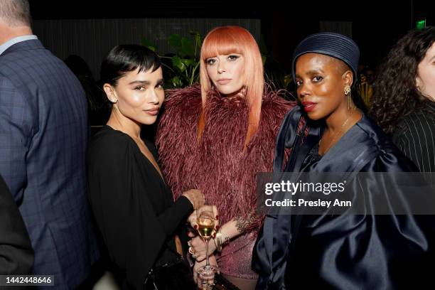 Zoë Kravitz, Natasha Lyonne, and Janicza Bravo attend the GQ Men of the Year Party 2022 at The West Hollywood EDITION on November 17, 2022 in West...