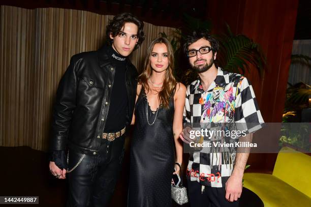 Paris Brosnan, Alex Lee-Aillón and Adam Sevani attend the GQ Men of the Year Party 2022 at The West Hollywood EDITION on November 17, 2022 in West...