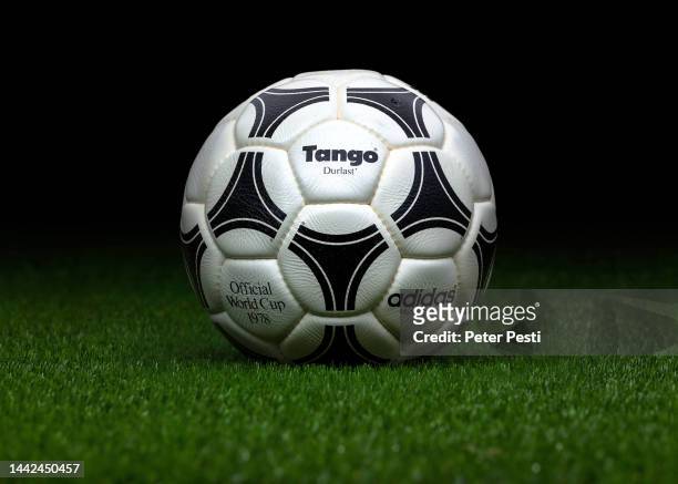 Detailed view of the adidas Tango Durlast the official match ball of the 1978 FIFA World Cup in Argentina. The adidas Tango Durlast ball had 32...