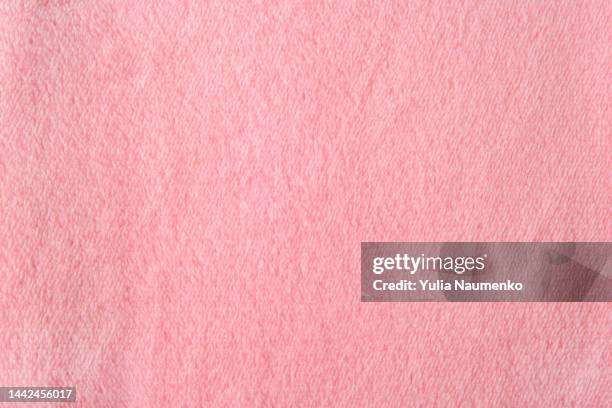 warm fleece pink fabric, close up texture. - pink full frame stock pictures, royalty-free photos & images