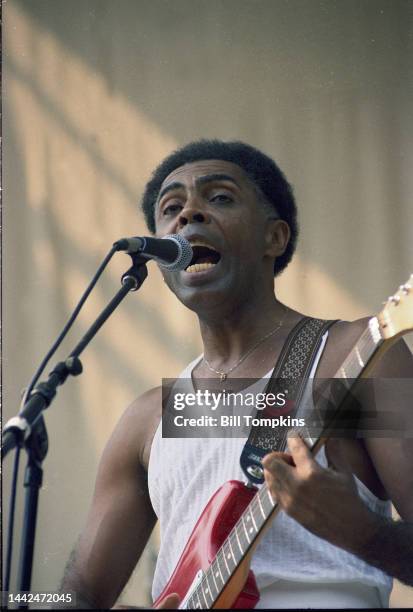 July 1995: Gilberto Gil performing during the Central Park Summerstage concert series. July 14th, 1995 in New York City.