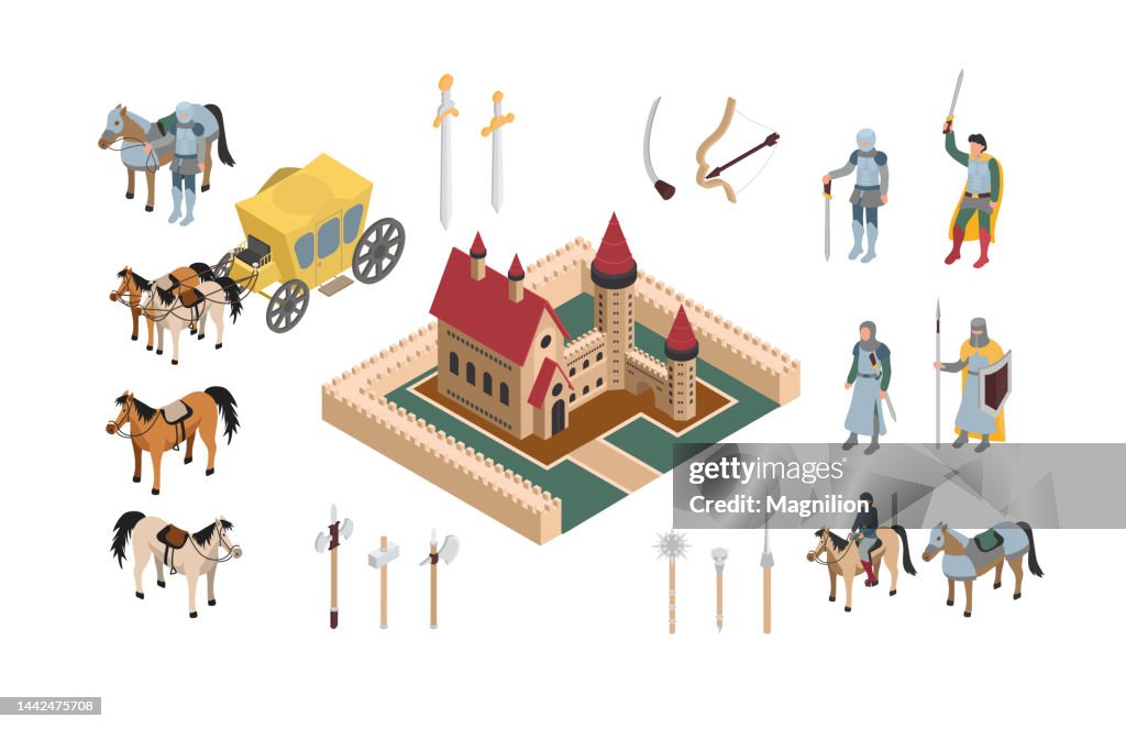 Castle and Knights Isometric Set