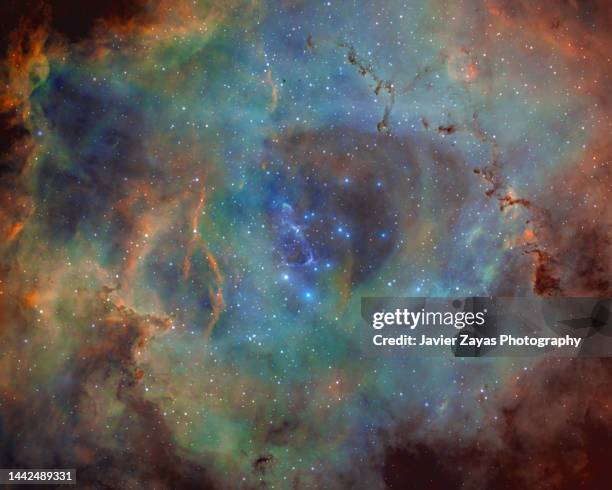 rosette nebula (ngc 2237) sho palette - star heaven stock pictures, royalty-free photos & images