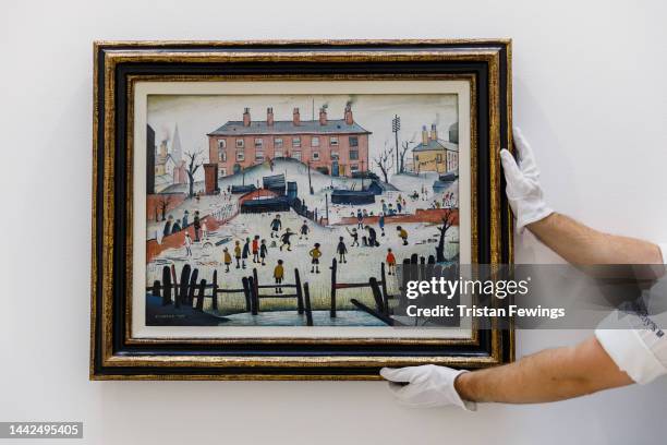 Cricket Match' by L.S. Lowry, est £ 1 000 - 1 000, goes on view as part of Sotheby’s exhibitions of Modern British, Scottish and Irish art at...