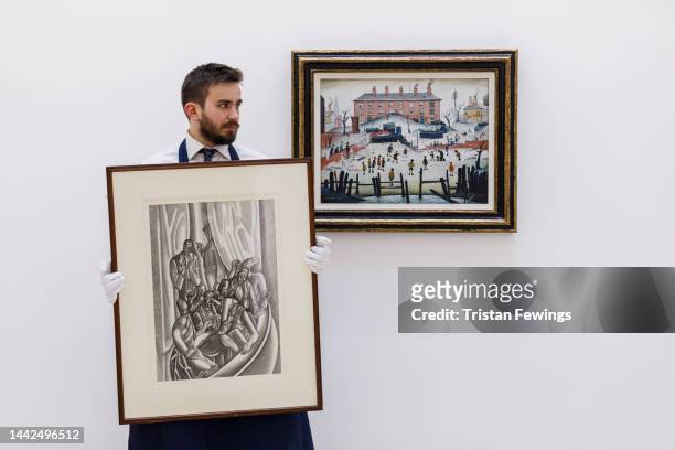 Cricket Match' by L.S. Lowry's est £ 1 000 - 1 000, and 'The Interval' by William Roberts, est £200,000 - 300,000 go on view as part of Sotheby’s...