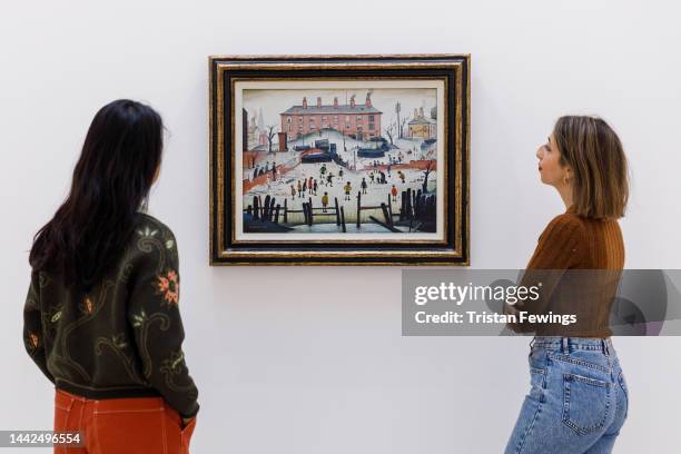 Cricket Match' by L.S. Lowry, est £ 1 000 - 1 000, goes on view as part of Sotheby’s exhibitions of Modern British, Scottish and Irish art at...