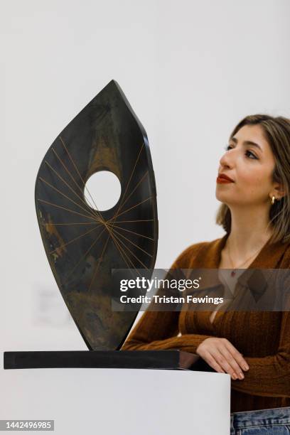 Curved Form by Dame Barbara Hepworth, est £500,000 - 800,000 goes on view as part of Sotheby’s exhibitions of Modern British, Scottish and Irish art...