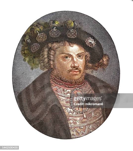 portrait of joachim i nestor (1484–1535) prince-elector of the margraviate of brandenburg (1499–1535), the fifth member of the house of hohenzollern - prince joachim of prussia stock pictures, royalty-free photos & images