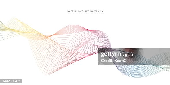 Wave Lines Color Colorful Wave Lines On White Background Multi Colored Curved Wavy Lines ...