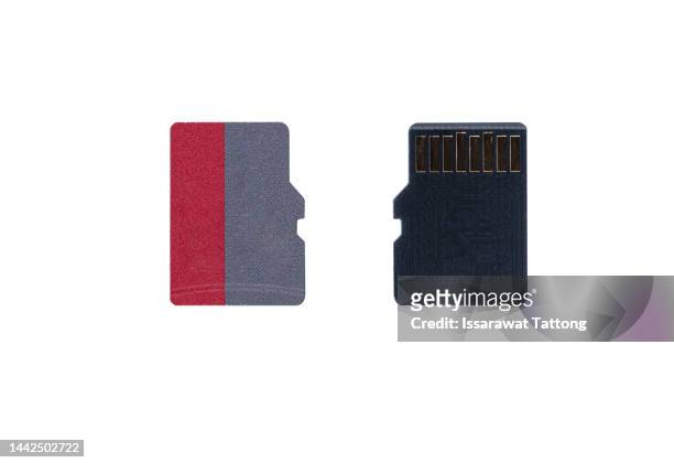 micro sd card isolated on white background - byte stock pictures, royalty-free photos & images