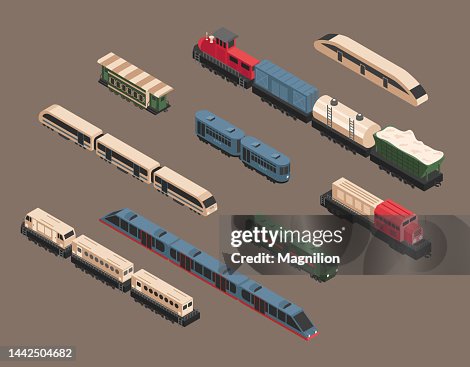 Rectangle Train Vector Train Isometric Vector Set High-Res Vector Graphic - Getty Images