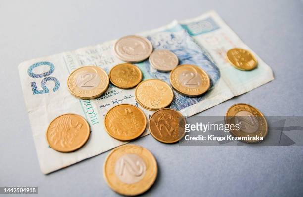 polish currency - damages compensation stock-fotos und bilder