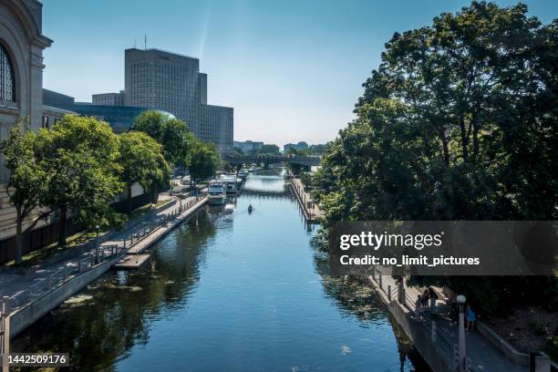 rideau canal in ottawa in canada - ottawa people stock pictures, royalty-free photos & images