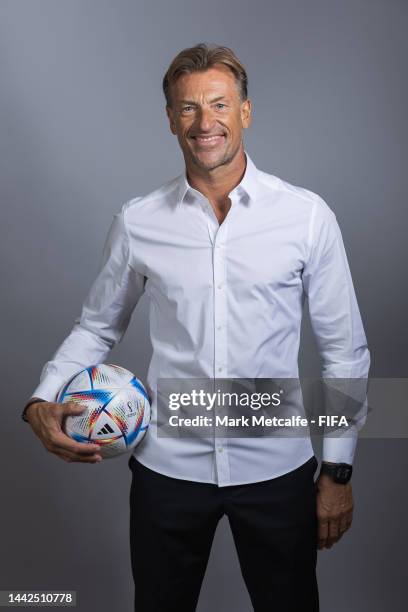 Herve Renard, Head Coach of Saudi Arabia, poses during the official FIFA World Cup Qatar 2022 portrait session on November 17, 2022 in Doha, Qatar.