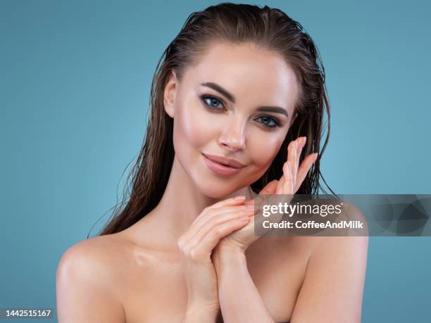 beautiful woman - smokey eyeshadow stock pictures, royalty-free photos & images