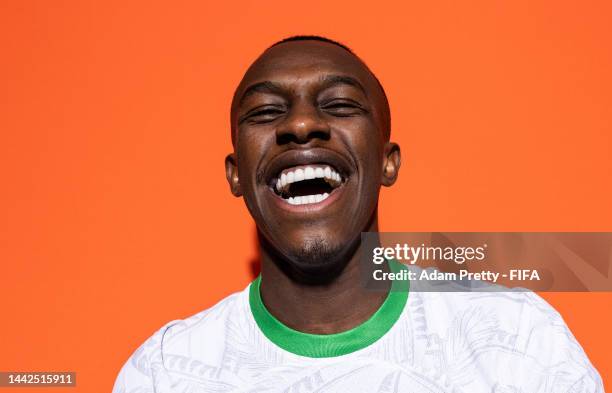 Saud Abdulhamid of Saudi Arabia poses during the official FIFA World Cup Qatar 2022 portrait session on November 17, 2022 in Doha, Qatar.
