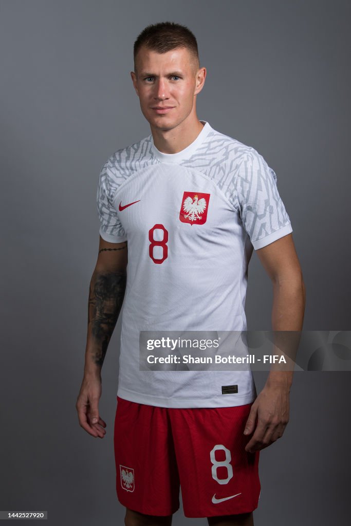 Damian Szymanski of Poland poses during the official FIFA World Cup