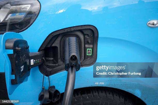 British Gas electric van charges at a Motor Fuel Group EV Power forecourt on November 18, 2022 in Manchester, England. Yesterday, the UK Chancellor...