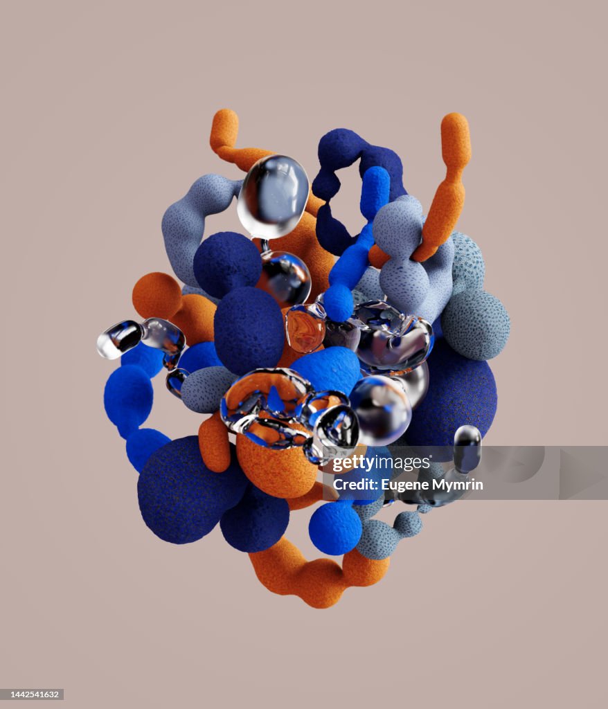 Abstract multi-coloured organic structure